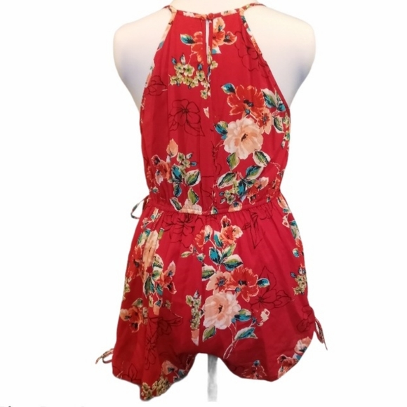 Band of Gypsies Saffron Red Floral Romper - Picture 7 of 12